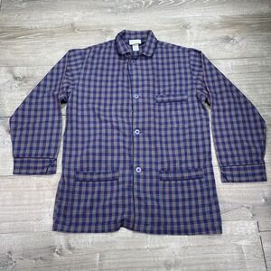 Vintage Christian Dior Pajama Shirt Mens Medium Plaid Button Up‎ Sleepwear 90s